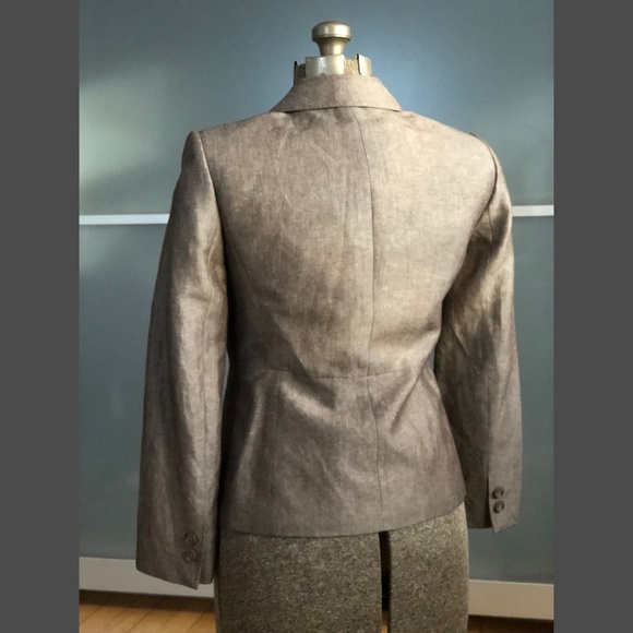Tahari Linen Blend Lined Blazer - Picture 3 of 4